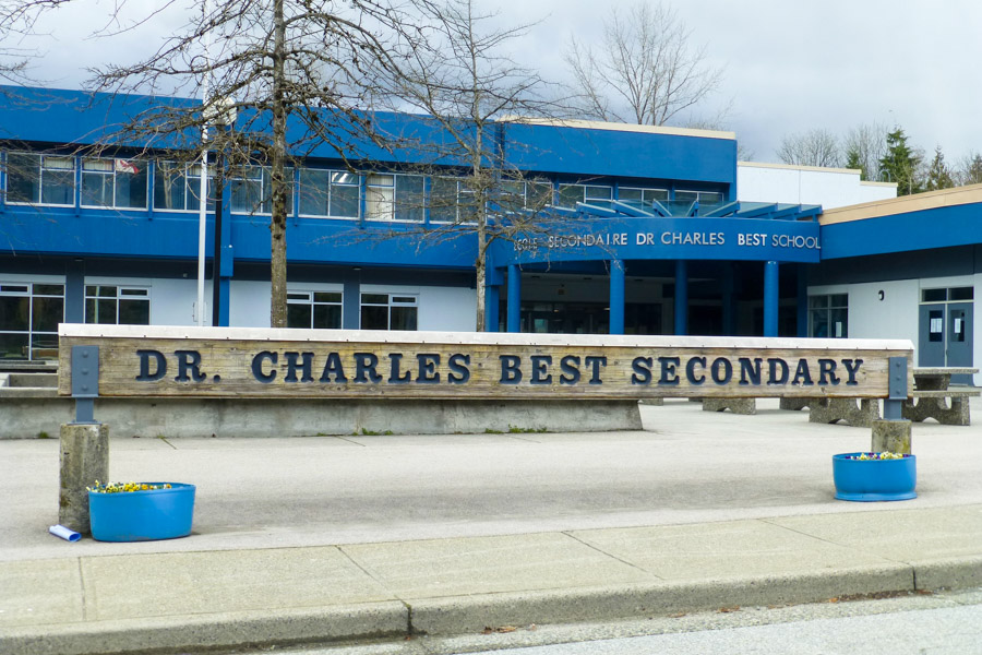 The exterior of Dr. Charles Best Secondary school